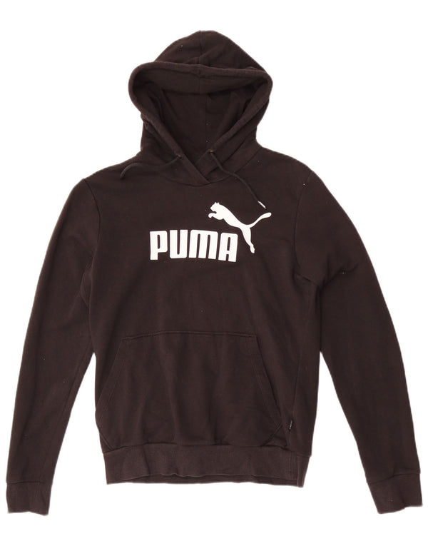 Puma Womens Graphic Hoodie Jumper UK 10 Small Black