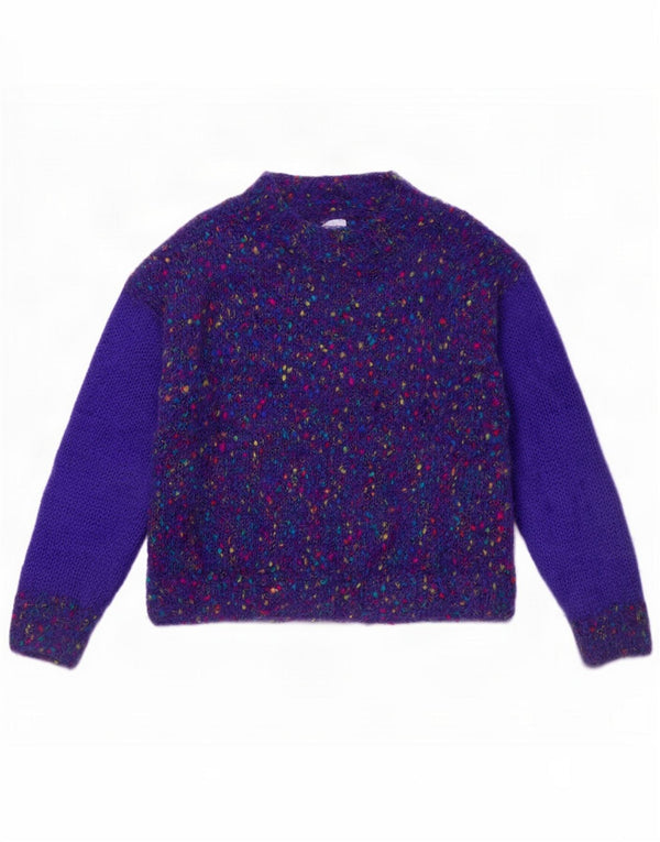 Vintage Womens Crew Neck Jumper Sweater UK 16 Large Blue Flecked
