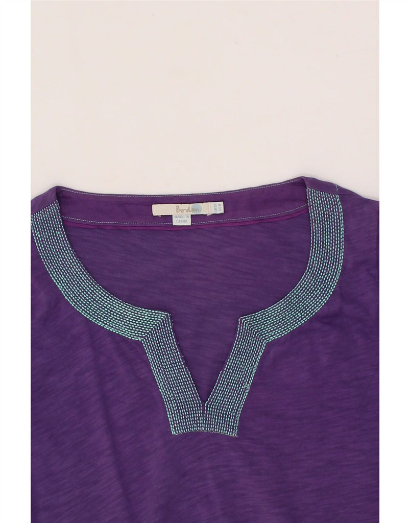 BODEN Womens 3/4 Sleeve Tunic Dress UK 12 Medium Purple Flecked Cotton Vintage Boden and Second-Hand Boden from Messina Hembry 