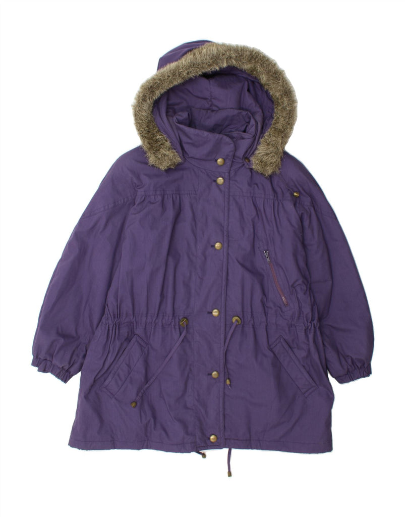 NEW FAST Womens Hooded Windbreaker Coat UK 20 2XL Purple Polyester Vintage New Fast and Second-Hand New Fast from Messina Hembry 