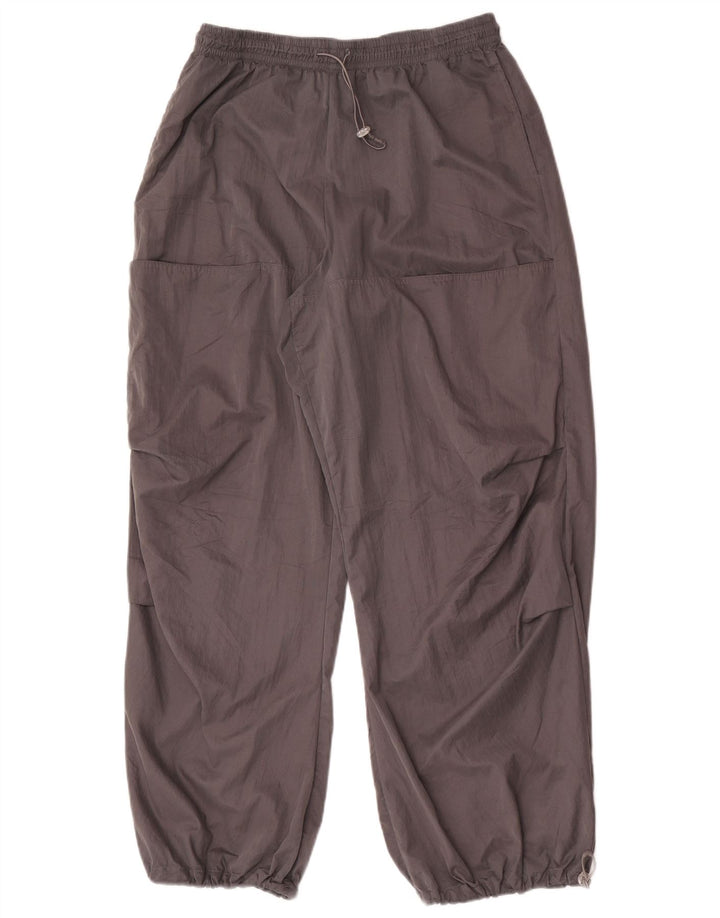 Zara Womens Cargo Tracksuit Trousers Joggers UK 14 Large  Grey Polyester
