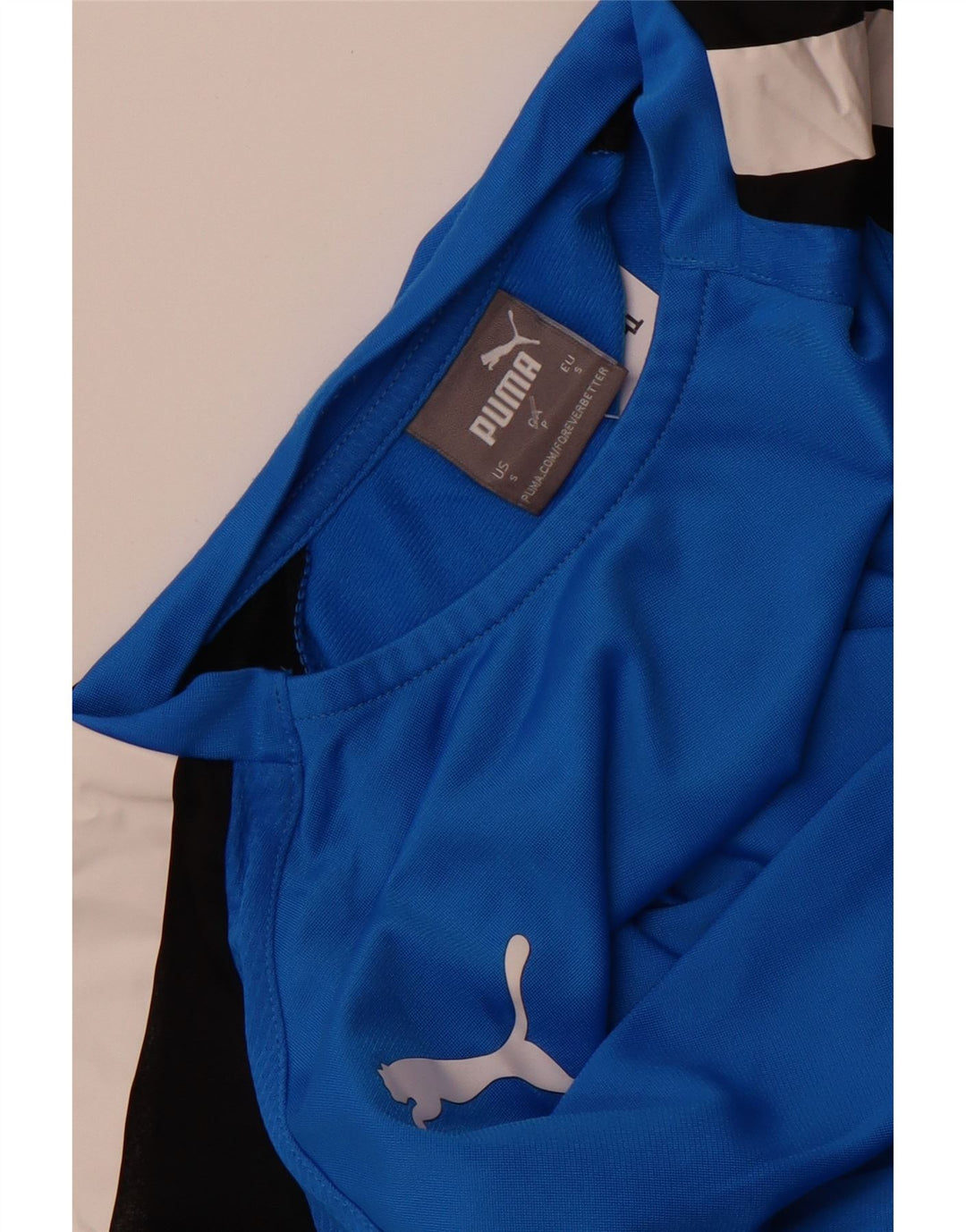 Puma Mens Top Long Sleeve Small Blue Colourblock Polyester