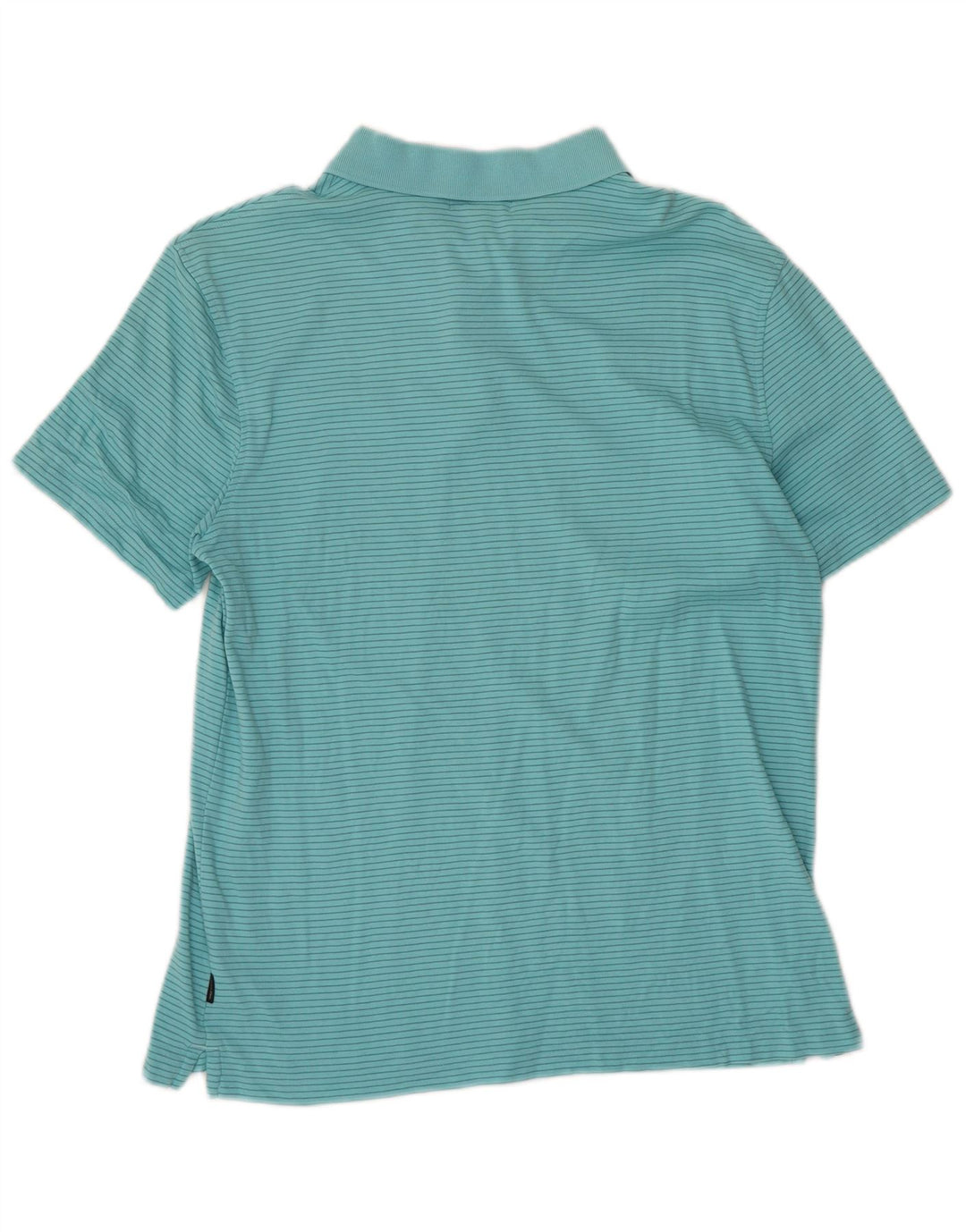CALVIN KLEIN Mens Polo Shirt Medium Blue Striped Cotton