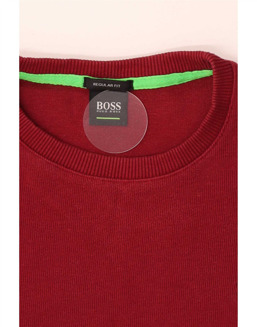 Hugo Boss Mens Regular Fit Sweatshirt Jumper Large Burgundy Cotton