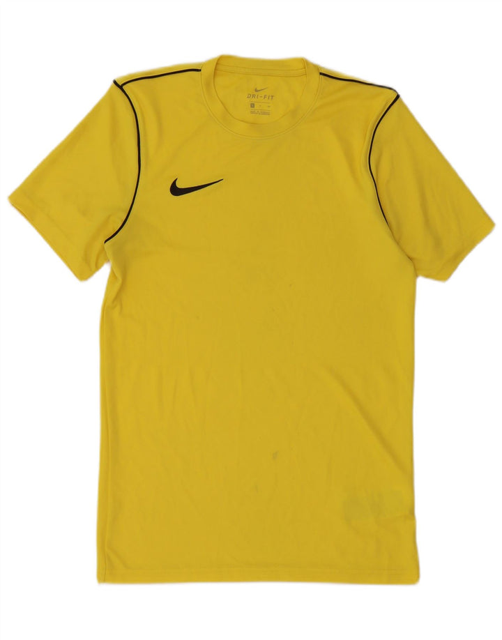 NIKE Mens Dri Fit T-Shirt Top Small Yellow Polyester