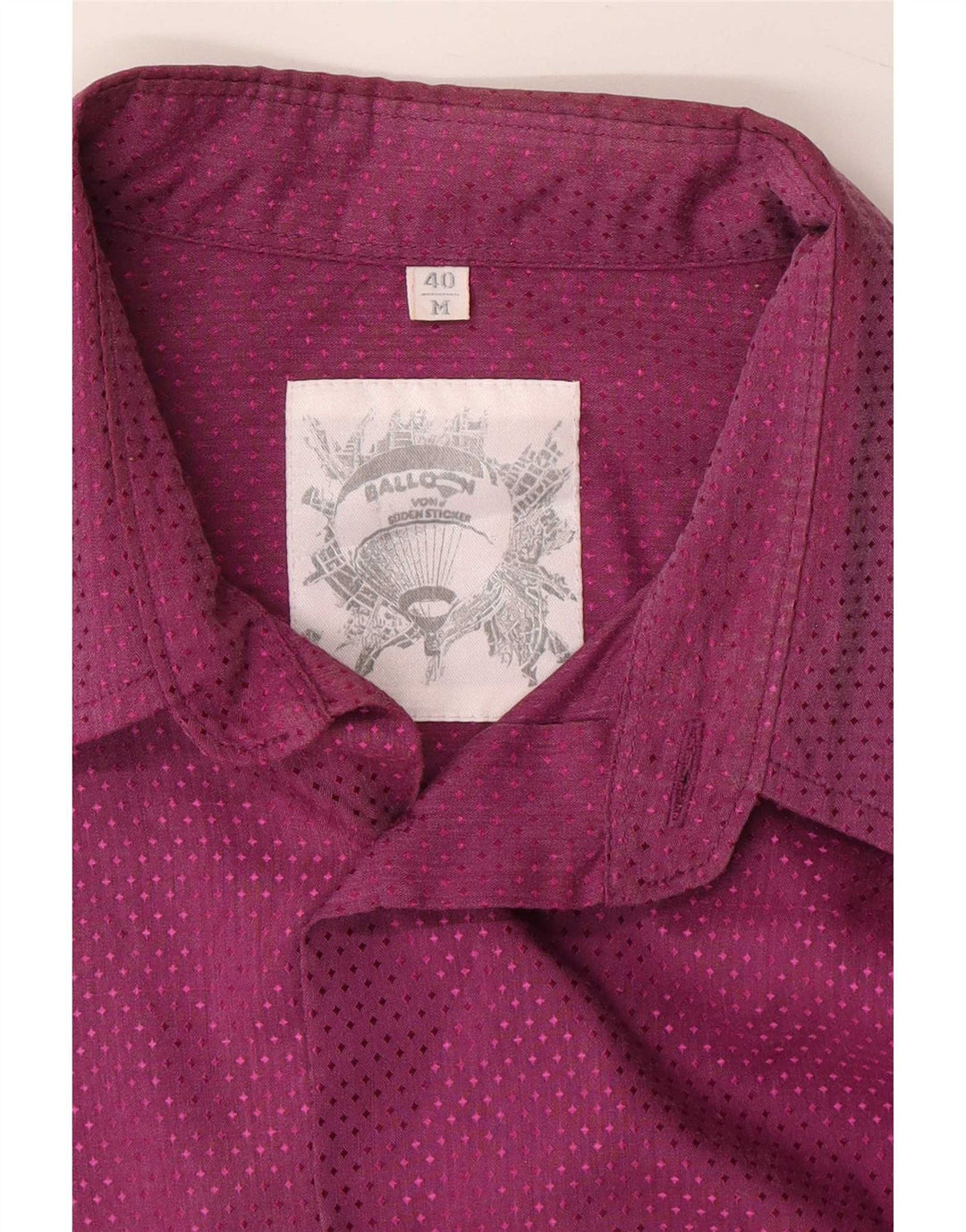 Balloon Mens Shirt Size 40 Medium Maroon Spotted