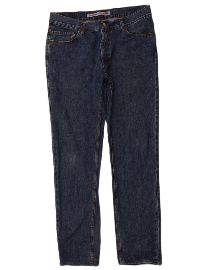 CARRERA Mens 700 Straight Jeans IT 50 Large W34 L30 Navy Blue Cotton