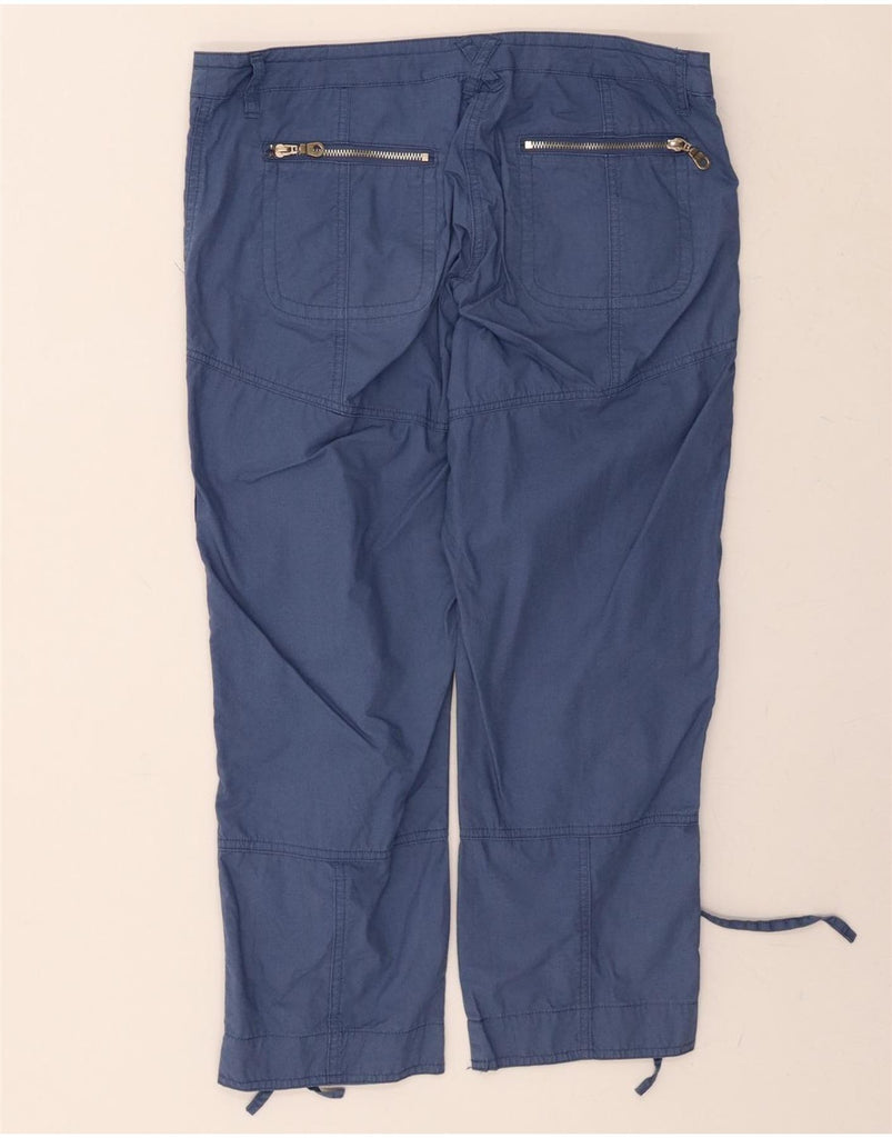 DIADORA Womens Cargo Cropped Trousers UK 14 Large W33 L24 Blue Cotton Vintage Diadora and Second-Hand Diadora from Messina Hembry 