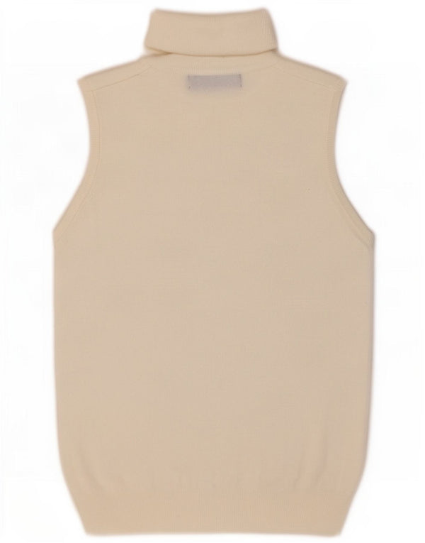 Zara Womens Vest Tank Top UK 12 Medium Off White Acrylic