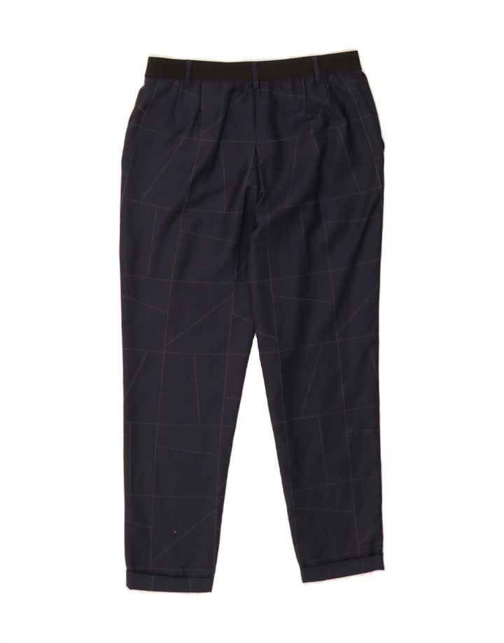 TRUSSARDI Womens Suit Trousers IT 44 Medium W34 L27 Navy Blue Geometric Vintage Trussardi and Second-Hand Trussardi from Messina Hembry 