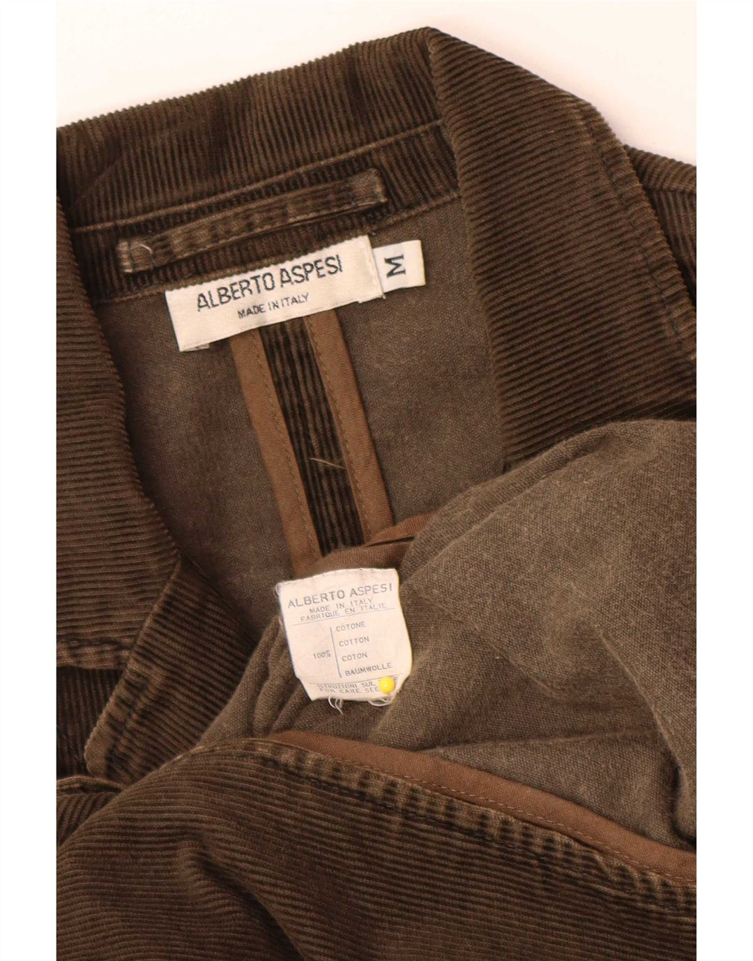 Alberto Aspesi Mens 3 Button Blazer Jacket UK 38 Medium Brown Cotton