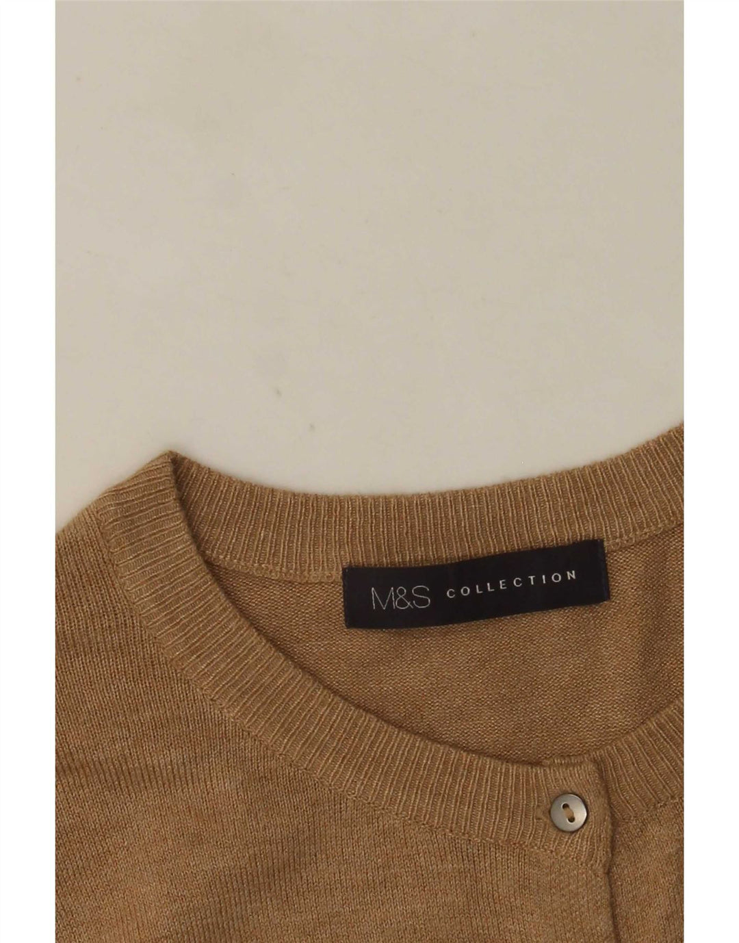Marks & Spencer Womens Cardigan Sweater UK 14 Medium Beige