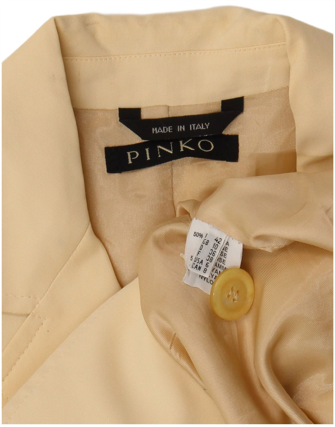 Pinko Womens 4 Button Blazer Jacket UK 10 Small  Beige Viscose