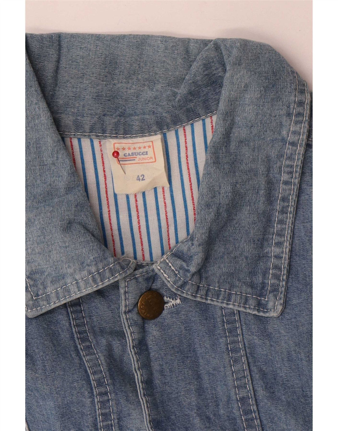 Casucci Womens Denim Jacket IT 42 Medium Blue Cotton
