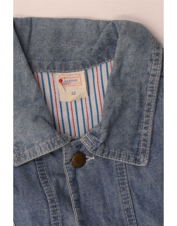 Casucci Womens Denim Jacket IT 42 Medium Blue Cotton