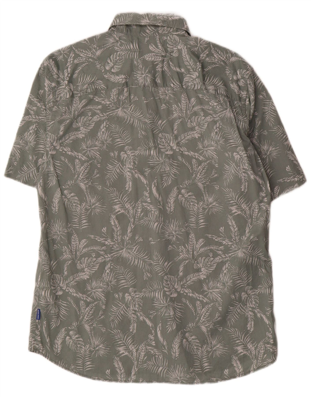 Jack & Jones Mens Short Sleeve Shirt Medium Green Floral Cotton