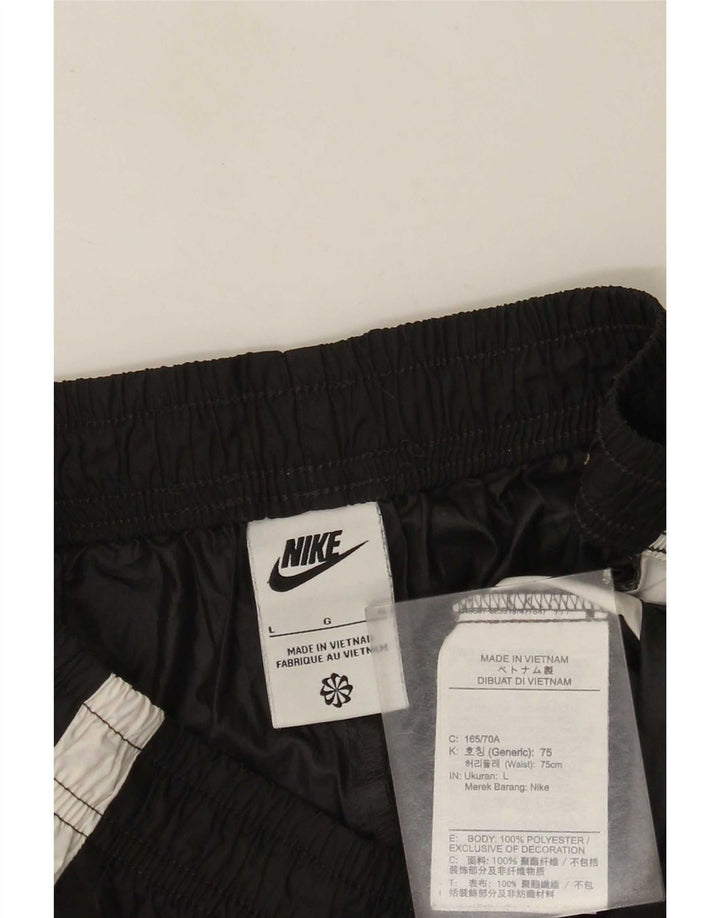 Nike Womens Graphic Sport Shorts UK 16 Large Black Colourblock Polyester