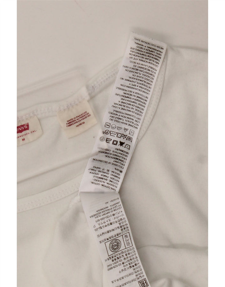 LEVI'S Womens T-Shirt Top UK 12 Medium White Cotton