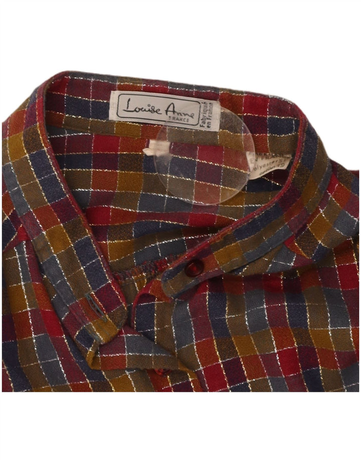 VINTAGE Womens Shirt EU 44 XL Multicoloured Check Polyester
