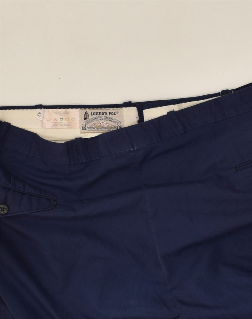 LONDON FOG Mens Pegged Chino Trousers W42 L27 Navy Blue Cotton | Vintage London Fog | Thrift | Second-Hand London Fog | Used Clothing | Messina Hembry 