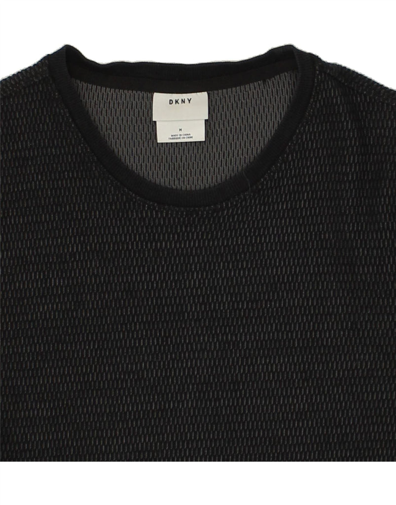 DKNY Womens Top Long Sleeve UK 14 Medium Black Flecked Cotton | Vintage Dkny | Thrift | Second-Hand Dkny | Used Clothing | Messina Hembry 
