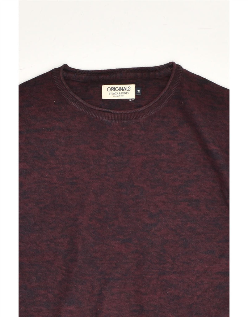 JACK & JONES Mens Crew Neck Jumper Sweater Medium Burgundy Cotton | Vintage Jack & Jones | Thrift | Second-Hand Jack & Jones | Used Clothing | Messina Hembry 