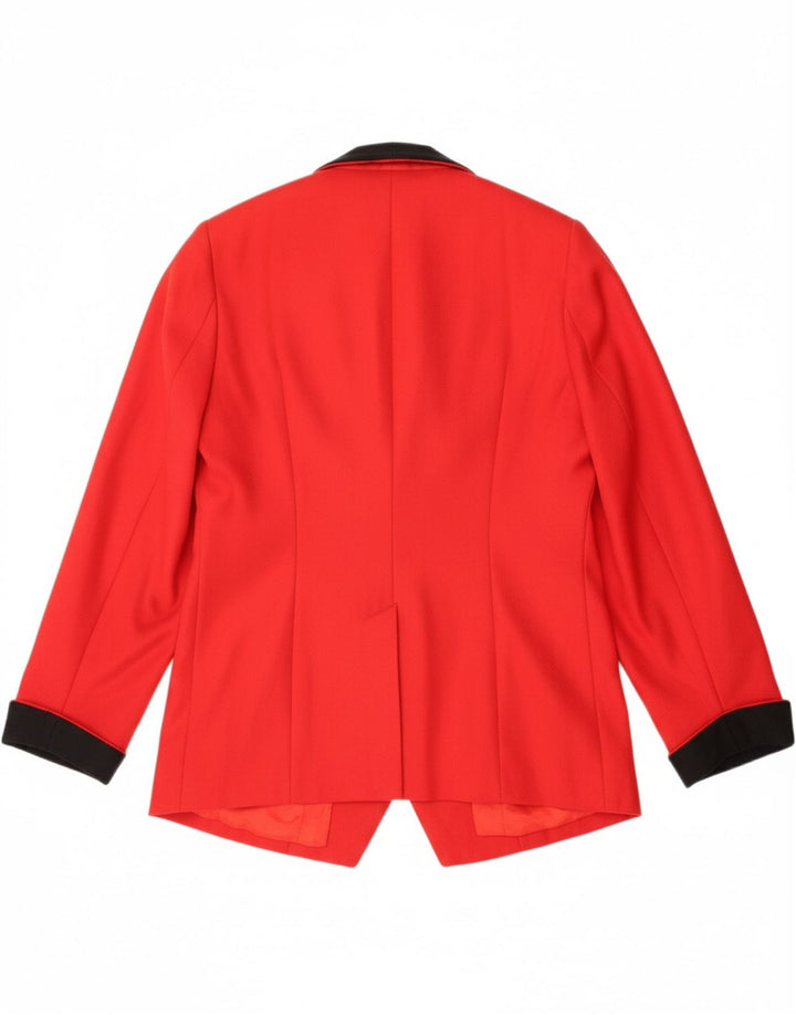 VINTAGE Womens 2 Button Blazer Jacket UK 14 Medium Red Vintage Vintage and Second-Hand Vintage from Messina Hembry 