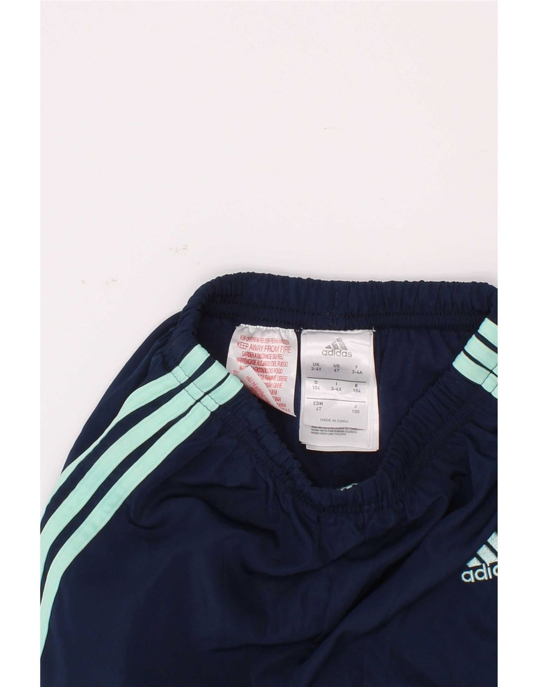 Adidas Boys Tracksuit Trousers Joggers 3-4 Years Navy Blue Polyester