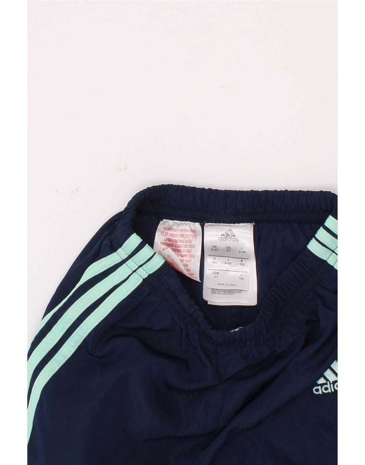 Adidas Boys Tracksuit Trousers Joggers 3-4 Years Navy Blue Polyester