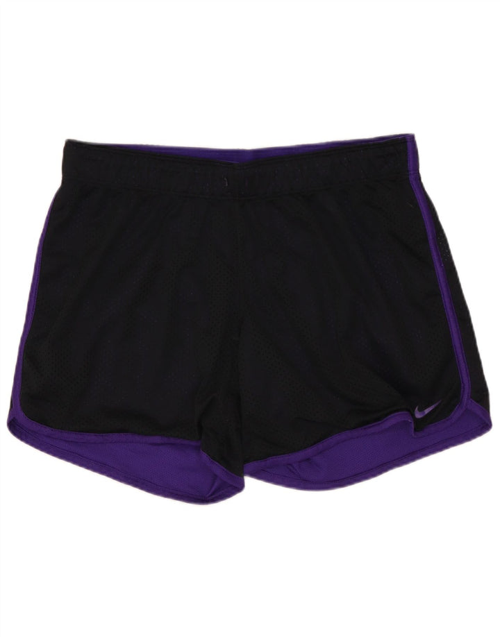 NIKE Womens Dri Fit Sport Shorts UK 12 Medium  Black Polyester
