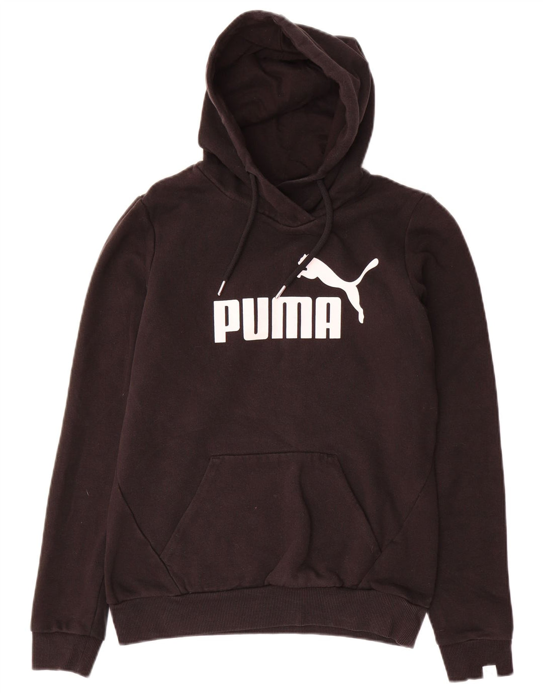 Puma Womens Graphic Hoodie Jumper UK 10 Small Black Polyester