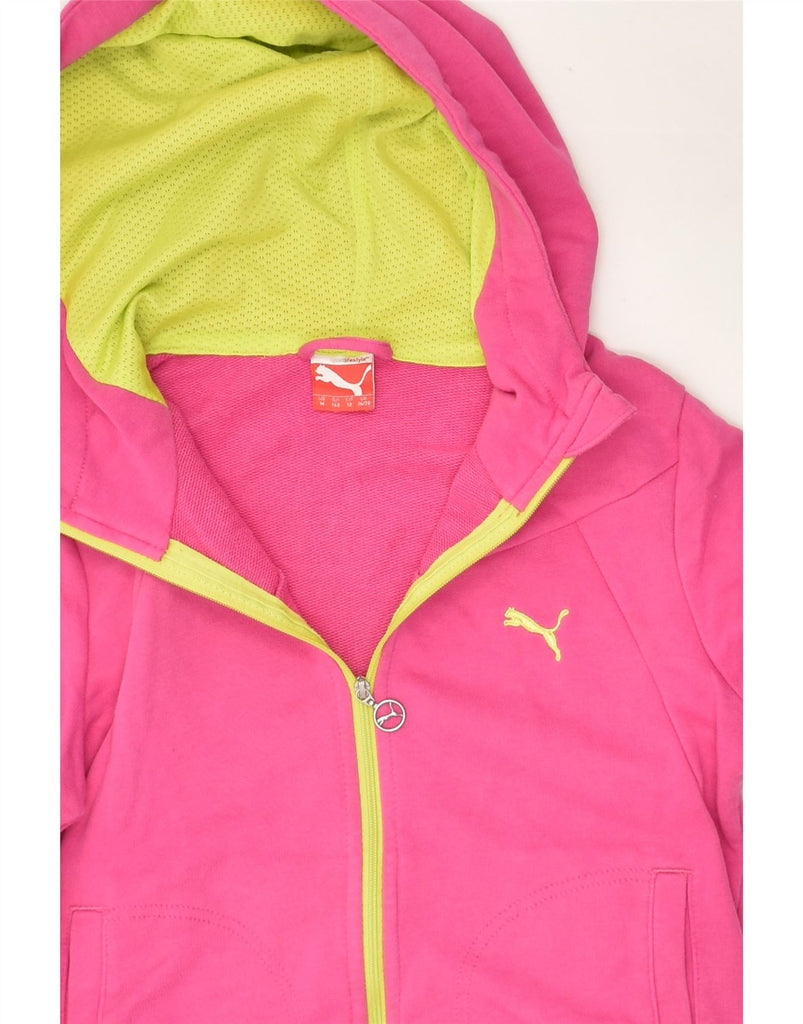 PUMA Girls Zip Hoodie Sweater 9-10 Years Pink Cotton | Vintage Puma | Thrift | Second-Hand Puma | Used Clothing | Messina Hembry 