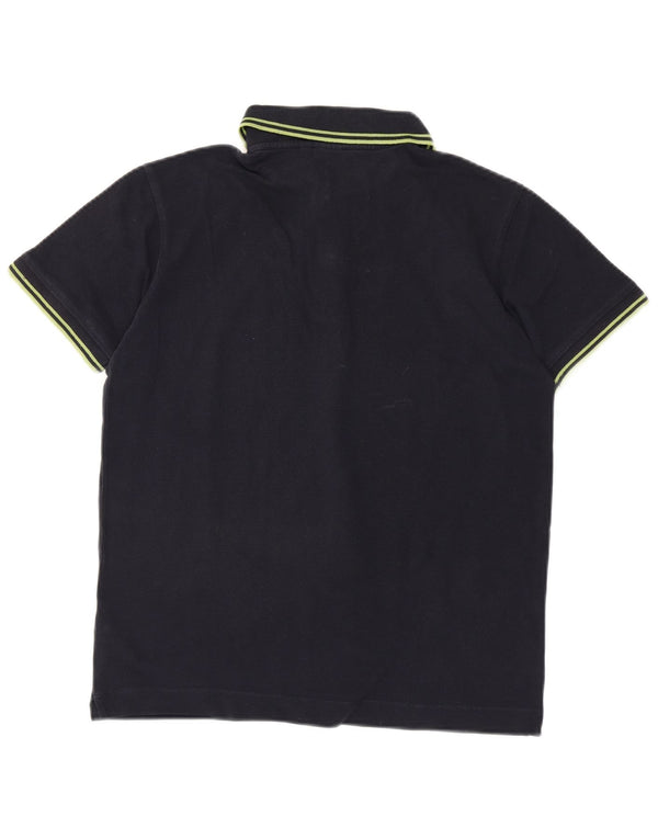 CALVIN KLEIN Mens Polo Shirt Medium Navy Blue Cotton