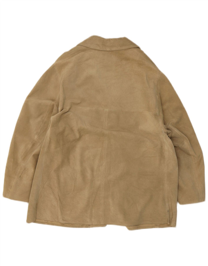 Massimo Rebecchi Womens 4 Button Suede Blazer Jacket UK 14 Medium Beige
