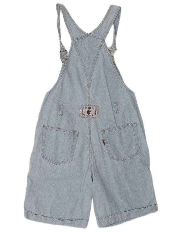 Vintage Womens Dungarees Denim Shorts Medium W34 Blue Cotton
