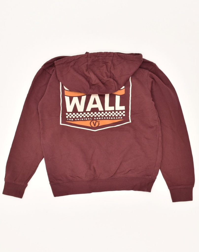 VANS Mens Graphic Hoodie Jumper XS Burgundy Cotton | Vintage Vans | Thrift | Second-Hand Vans | Used Clothing | Messina Hembry 