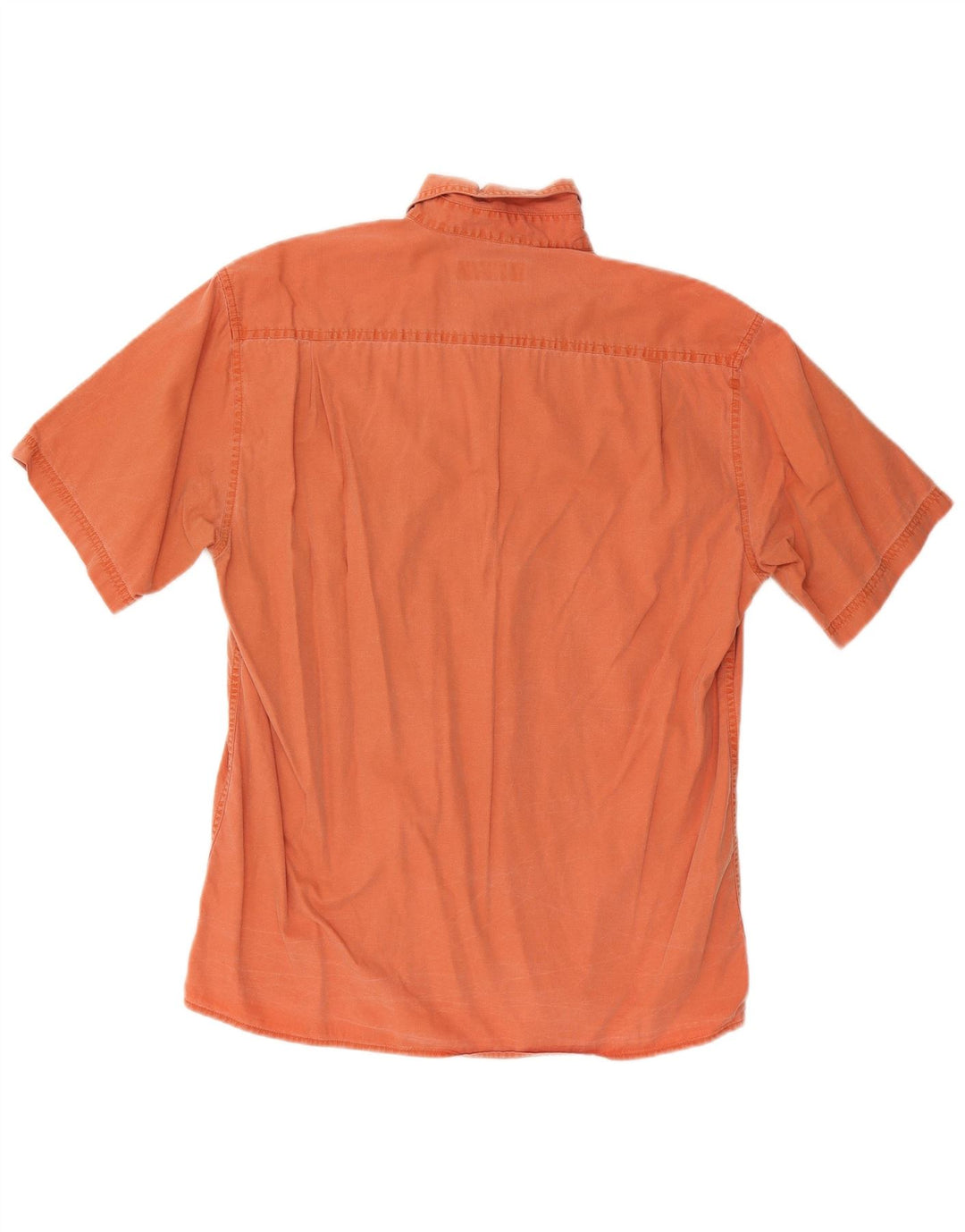 Wrangler Mens Short Sleeve Shirt Medium Orange Cotton
