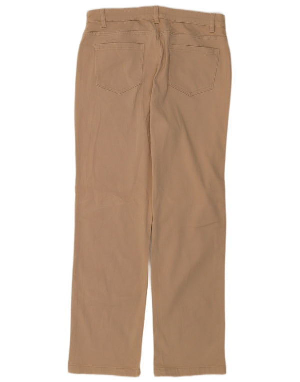 Marks & Spencer Womens Straight Casual Trousers UK 14 Large W34 L28 Beige
