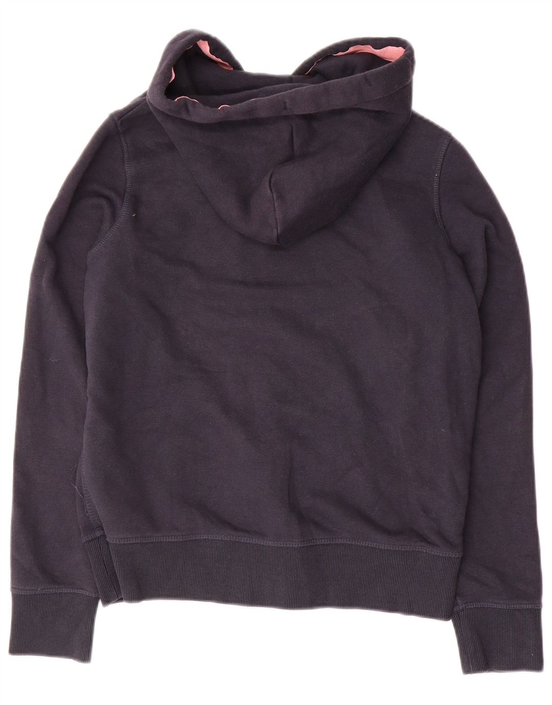 JACK WILLS Womens Graphic Zip Hoodie Sweater UK 8 Small Navy Blue Cotton