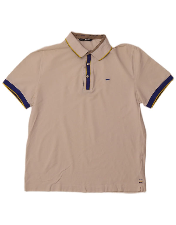 GAS Mens Polo Shirt Large White Cotton