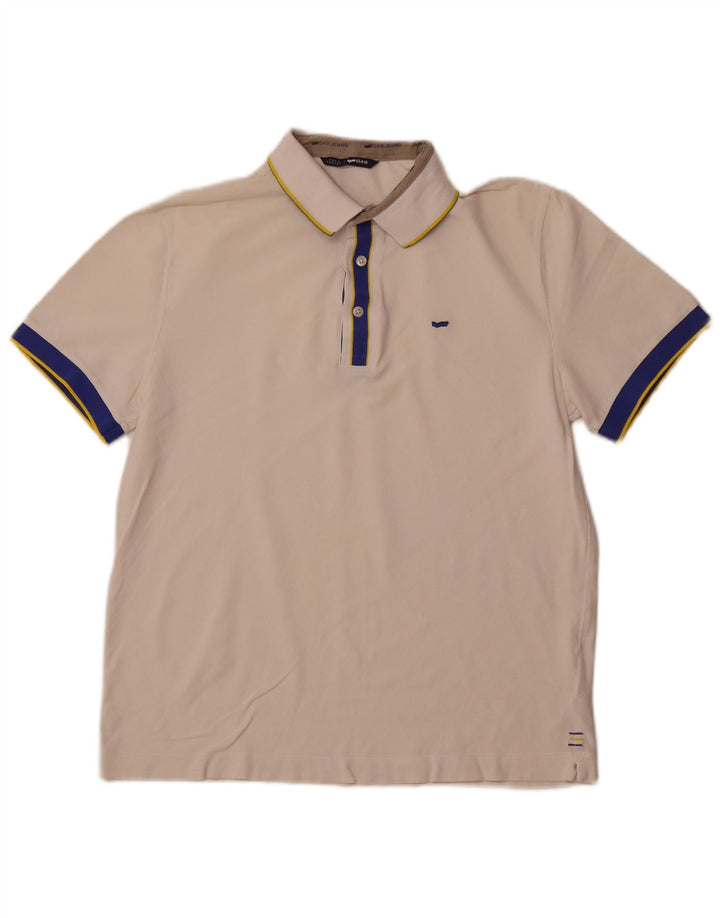 GAS Mens Polo Shirt Large White Cotton