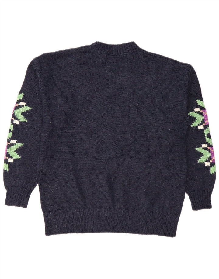 Marks & Spencer Womens Crew Neck Jumper Sweater UK 14 Medium Navy Blue
