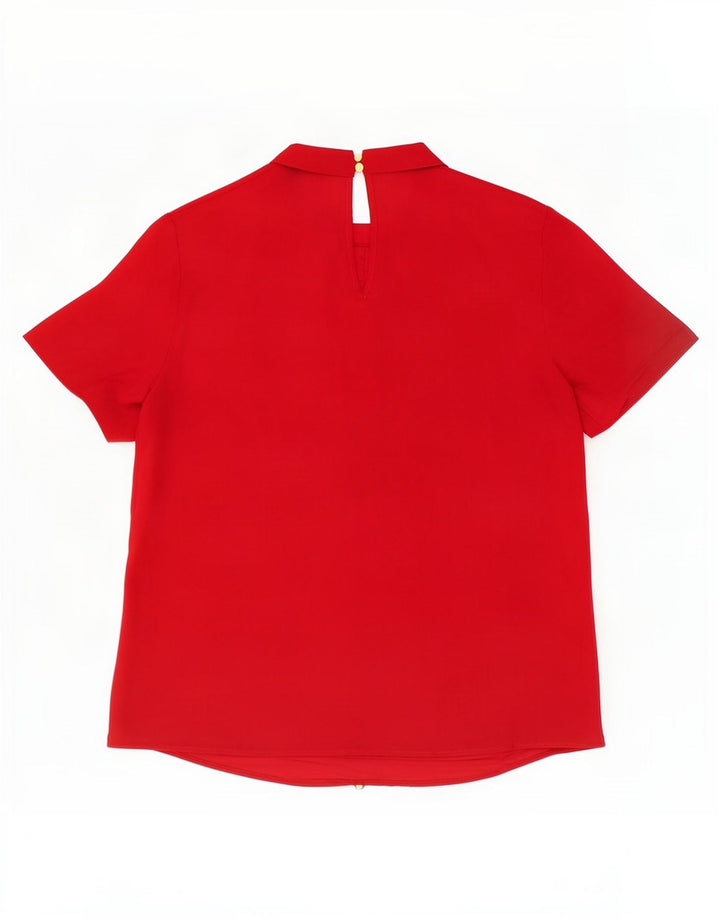Oasis Womens Blouse Top UK 14 Large Red Polyester