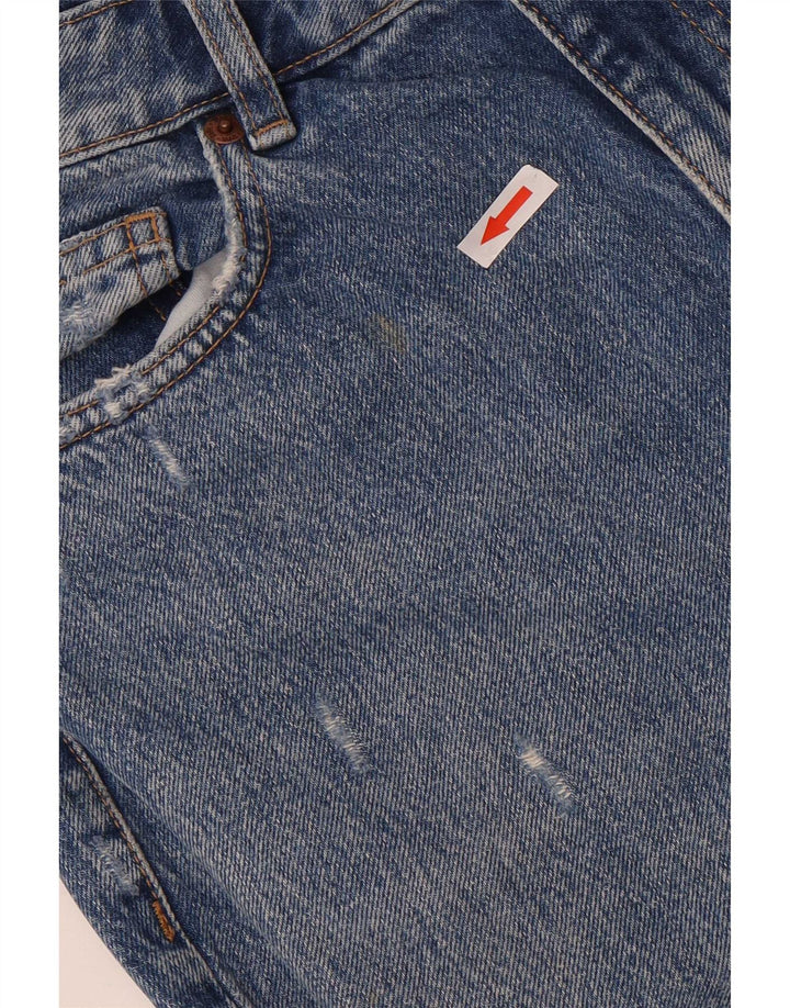 Zara Womens Distressed Straight Jeans EU 40 Medium W30 L27 Blue Cotton