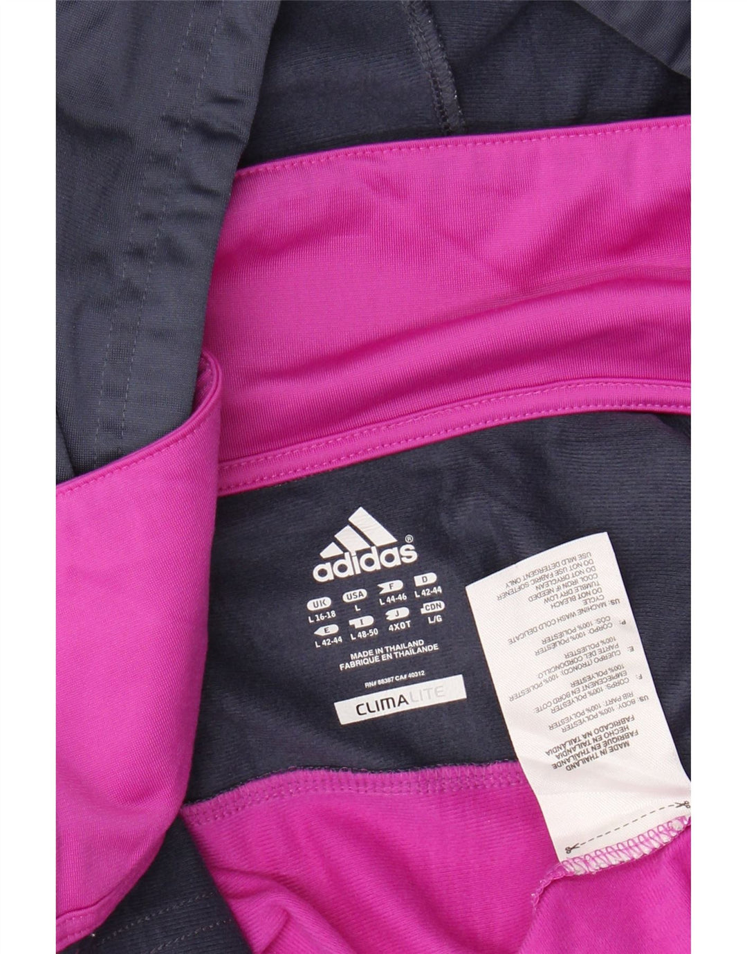 ADIDAS Womens Climalite Zip Hoodie Sweater UK 16/18 Large Pink Colourblock