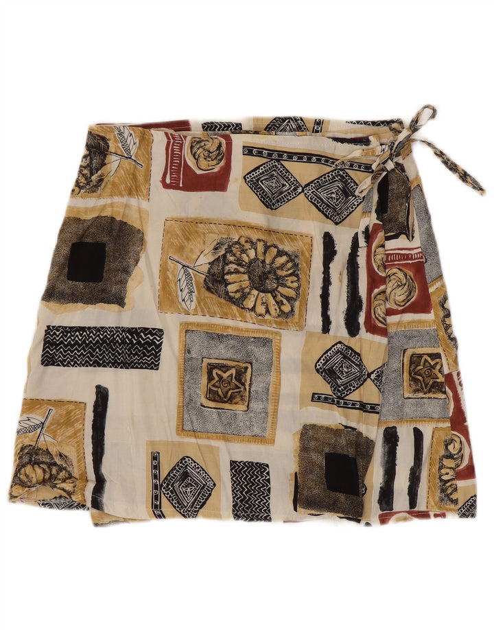 Vintage Womens Mini Wrap Skirt W28 Medium Multicoloured Patchwork Viscose