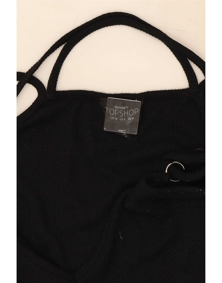 Topshop Womens Slip Dress UK 8 Small Black Polyester
