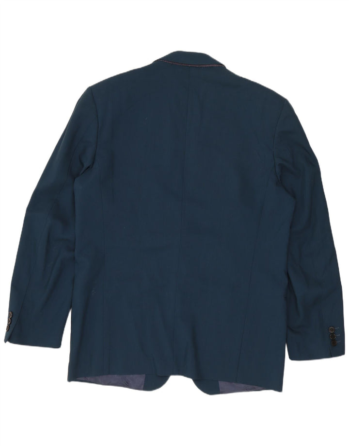 MISSONI Mens 2 Button Blazer Jacket IT 52 XL Navy Blue Virgin Wool