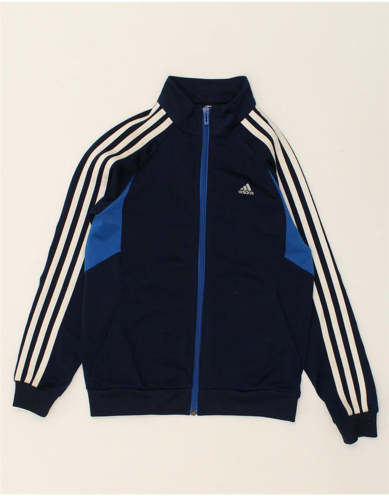 ADIDAS Boys Tracksuit Top Jacket 9-10 Years Navy Blue Polyester | Vintage Adidas | Thrift | Second-Hand Adidas | Used Clothing | Messina Hembry 