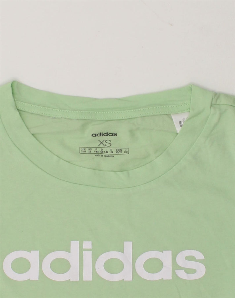 ADIDAS Boys Graphic T-Shirt Top 7-8 Years XS Green | Vintage Adidas | Thrift | Second-Hand Adidas | Used Clothing | Messina Hembry 